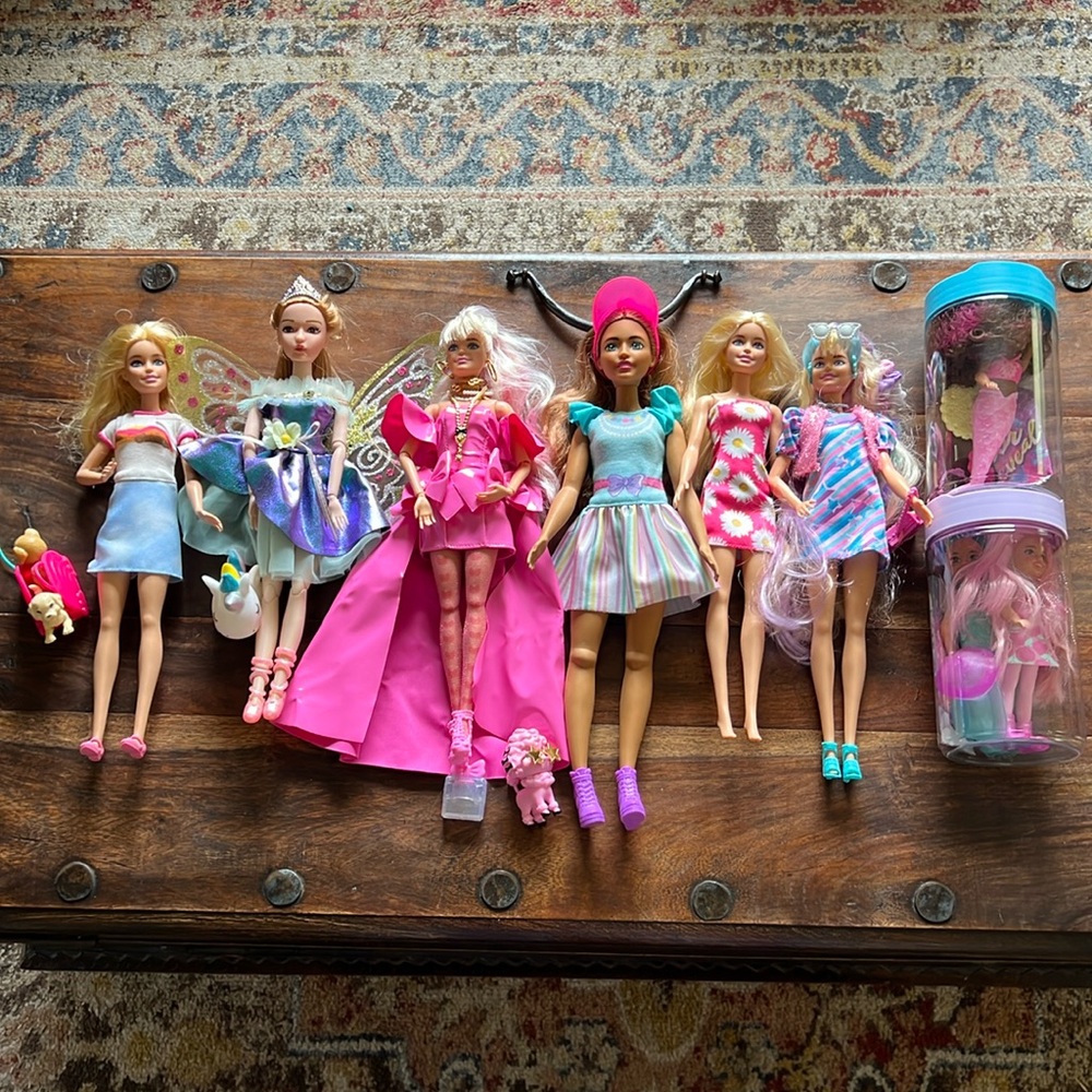 Barbie and Doll Set of 6 big 3 small